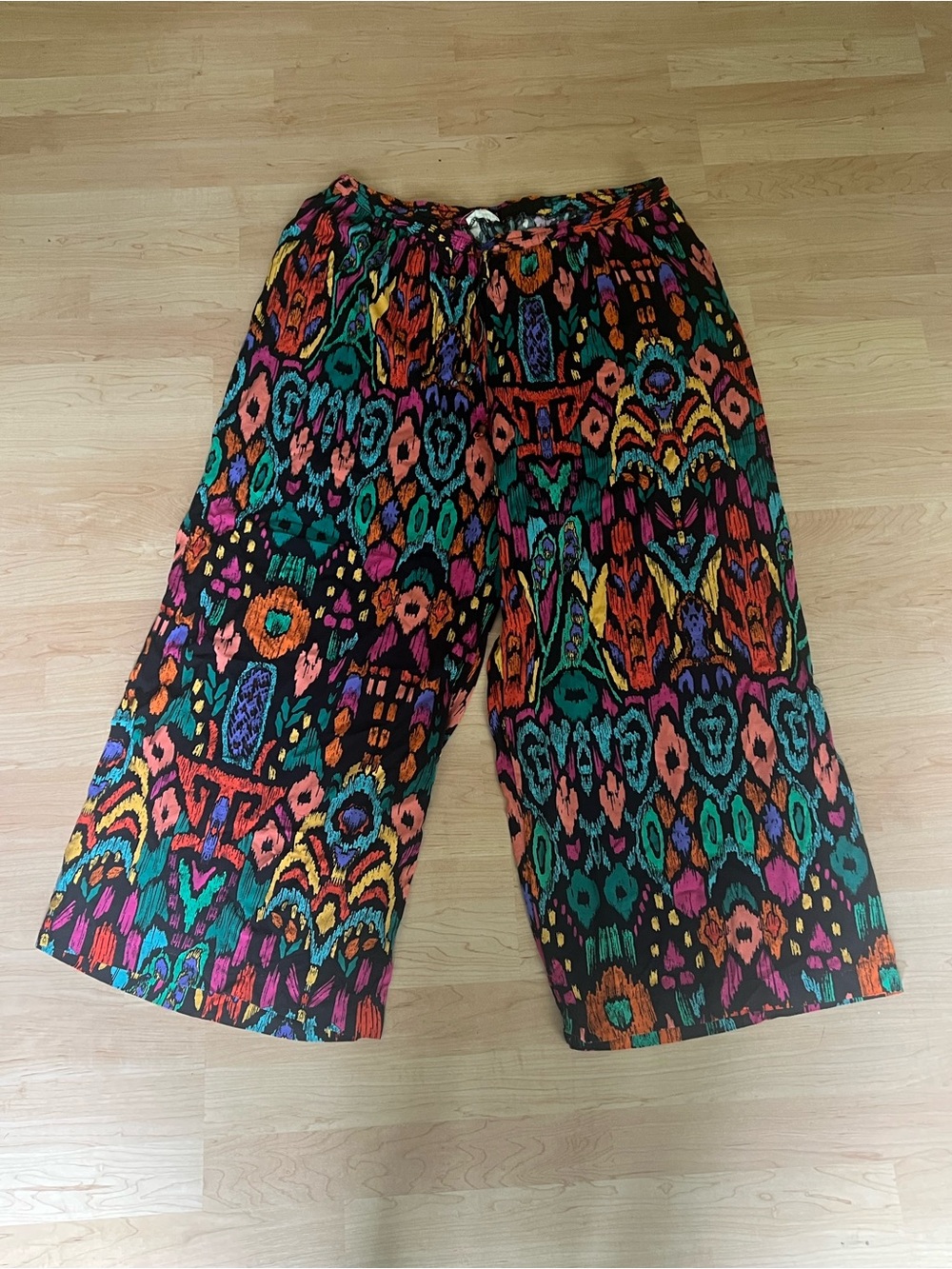 NWT CHRISTIAN SIRIANO PRINTED RAYON WIDE LEG PANTS 2X